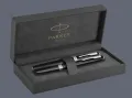 Zestaw Pióro wieczne + Długopis Parker Meridian Glossy Black CT + Premium Box | Stalówka F - 2231396_2231399
