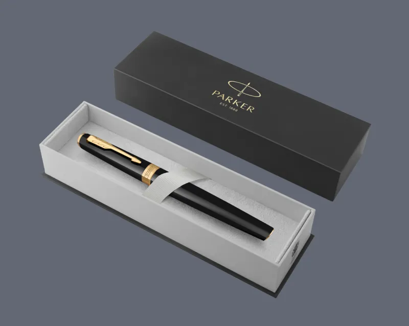 Pióro wieczne Parker Meridian Glossy Black GT | Stalówka F - 2231392