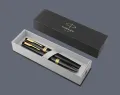 Pióro wieczne + Długopis Parker Meridian Glossy Black GT | Stalówka F - 2231392_2231395