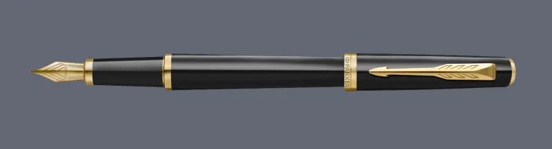 Pióro wieczne Parker Meridian Glossy Black GT | Stalówka F - 2231392
