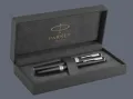 Zestaw Pióro wieczne + Długopis Parker Meridian Mate Black CT + Premium Box | Stalówka F - 2231404_2231407