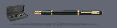 Zestaw Pióro wieczne Parker Meridian Mate Black GT + Premium Box | Stalówka F - 2231396