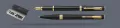 Zestaw Pióro wieczne + Długopis Parker Meridian Mate Black GT | Stalówka F - 2231396_2231399