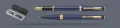Zestaw Pióro wieczne + Długopis Parker Meridian Blue GT | Stalówka F - 2231408_2231411