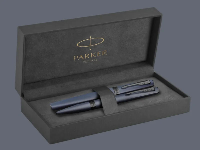 Zestaw Pióro wieczne + Długopis Parker Meridian Blue BT + Premium Box | Stalówka F - 2247778_2247781