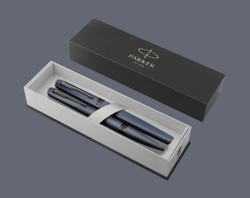 Zestaw Pióro wieczne + Długopis Parker Meridian Blue BT | Stalówka F - 2247778_2247781