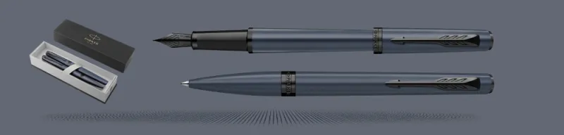 Zestaw Pióro wieczne + Długopis Parker Meridian Blue BT | Stalówka F - 2247778_2247781