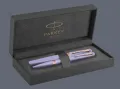Zestaw Pióro wieczne + Długopis Parker Meridian Lilac PGT + Premium Box | Stalówka F - 2247766_2247769
