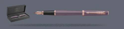 Zestaw Pióro wieczne Parker Meridian Purple PGT + Premium Box | Stalówka F - 2247762