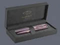 Zestaw Pióro wieczne + Długopis Parker Meridian Purple PGT + Premium Box | Stalówka F - 2247762_2247765