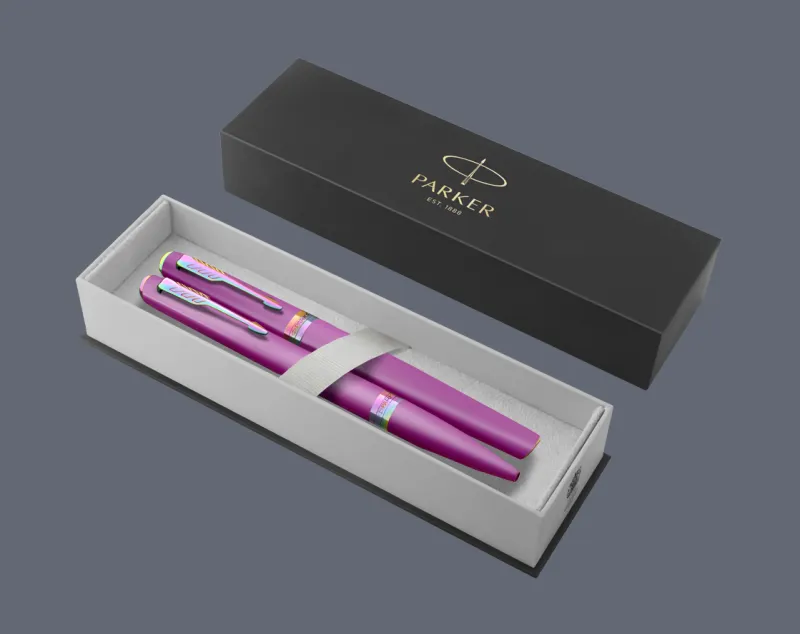 Zestaw Pióro wieczne + Długopis Parker Meridian Grape RBT | Stalówka F - 2247774_2247777