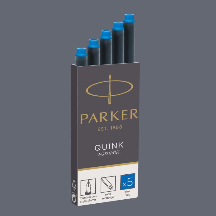 Naboje atramentowe Parker Quink Standard Niebieskie Zmywalne 5 szt. - 1950383