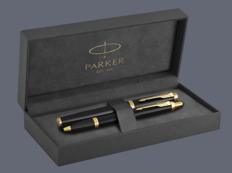 Zestaw Pióro wieczne + Długopis Parker IM Core Czarny GT + Premium Box