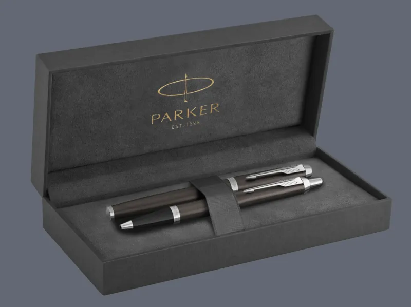 Zestaw Pióro wieczne + Długopis Parker IM Core Dark Espresso CT + Premium Box