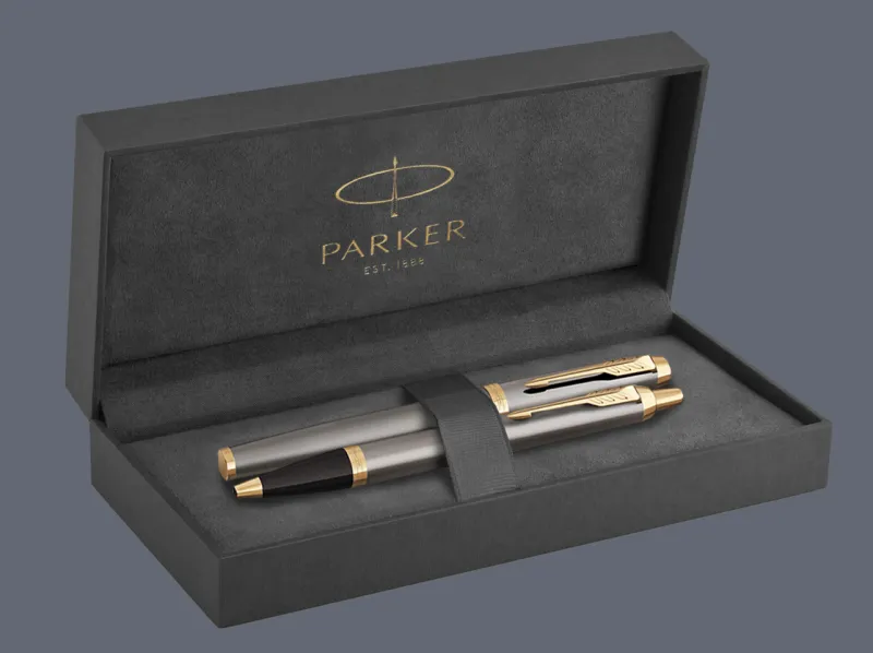 Zestaw Pióro wieczne + Długopis Parker IM Core Grey GT + Premium Box