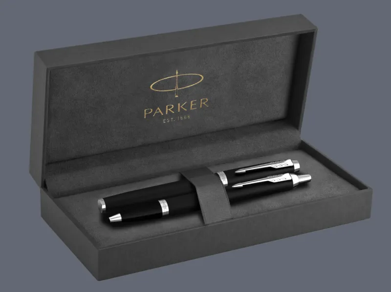 Zestaw Pióro wieczne + Długopis Parker IM Essential Czarny Mat CT + Box Premium