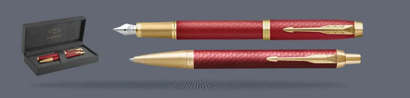 Zestaw Pióro wieczne + Długopis Parker IM Premium Royal Czerwony GT + Premium Box