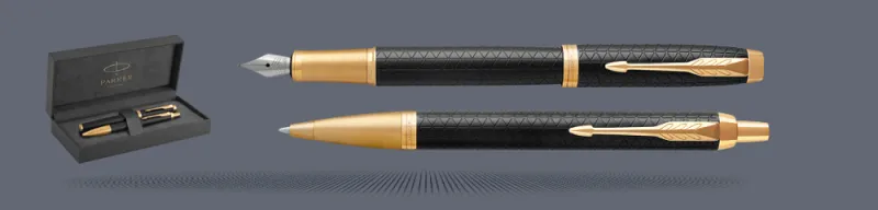 Zestaw Pióro wieczne + Długopis Parker IM Premium Royal Czarny GT + Premium Box