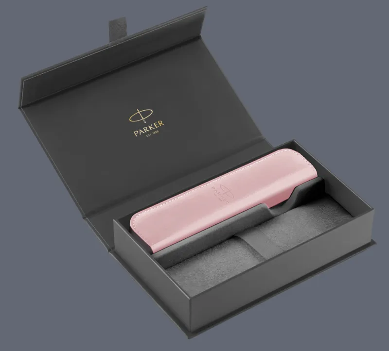 Pudełko Prezentowe Parker + Etui Skóra Eko różowy pastel na suwak - 2195848_2186242