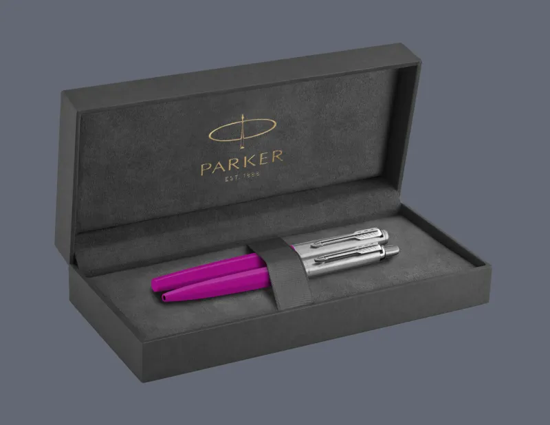 Zestaw Piśmienny Parker Pióro wieczne + Długopis Jotter Originals Magenta CT + Box Premium