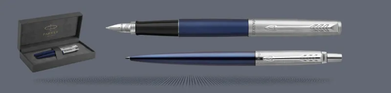 Zestaw Piśmienny Parker Pióro wieczne + Długopis Jotter Core Królewski Granat CT + Premium Box
