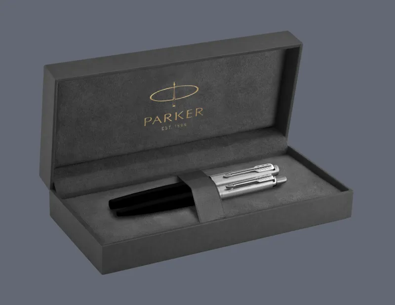 Zestaw Piśmienny Parker Pióro wieczne + Długopis Jotter Core Bond Street Czarny CT + Premium Box
