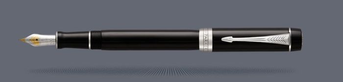 Pióro wieczne Parker Duofold Classic Centennial Czarny Akryl CT | Stalówka M/18 - 1931366