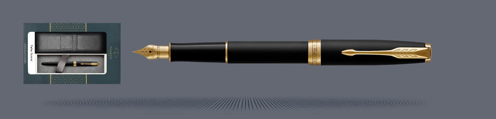 Zestaw Pióro wieczne Parker Sonnet Core Czarny Mat GT + Etui Kolor | Stalówka F - 1931516