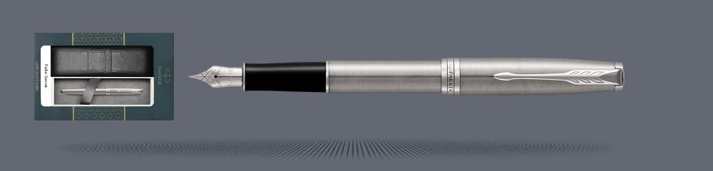 Zestaw Pióro wieczne Parker Sonnet Core Satynowa Stal CT + Etui Kolor | Stalówka F - 1931509