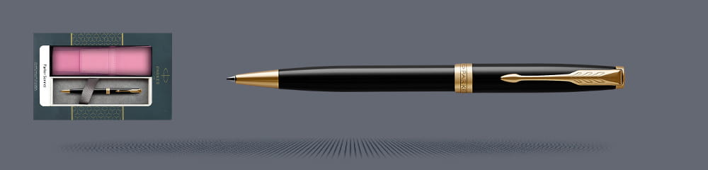 Zestaw Długopis Parker Sonnet Core Czarny Lakier GT + Etui Kolor - 1931497