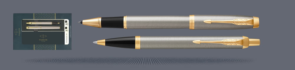 Zestaw Prezentowy Parker Duo Długopis + Pióro Kulkowe Parker IM Core Brushed Metal GT - 2093217