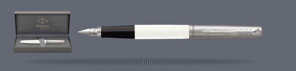 Zestaw Pióro wieczne Parker Jotter Originals Biały CT + Box Premium | Stalówka M - 2096871