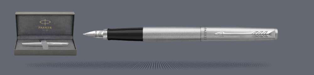 Zestaw Pióro wieczne Parker Jotter Core Błyszcząca Stal CT + Premium Box | Stalówka M - 2030946