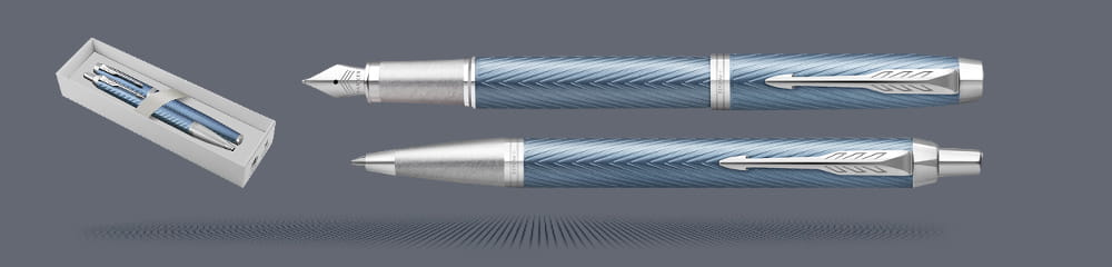 Zestaw Pióro wieczne + Długopis Parker IM Premium Royal Niebieski CT | Stalówka F - 2143651_2143645