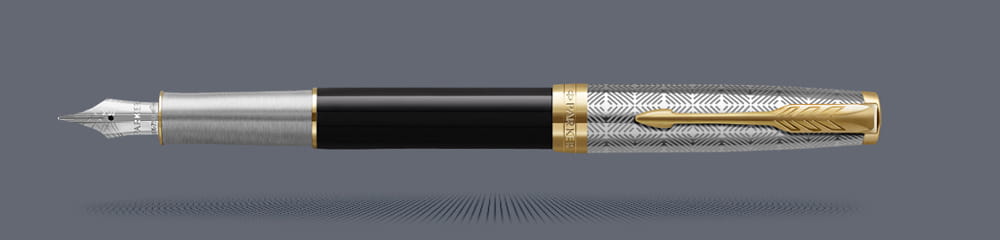 Pióro wieczne Parker Sonnet Premium Metal & Black GT | Stalówka F/18k - 2119784