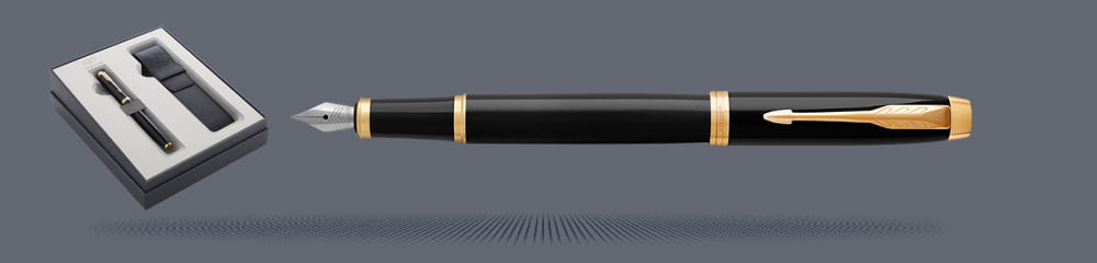 Zestaw Pióro wieczne Parker IM Core Czarny GT + Etui Parker | Stalówka M - 2122002