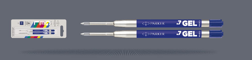 Wkłady żelowe do długopisu Parker Niebieskie (2 szt.) | Końcówka M - 2136210