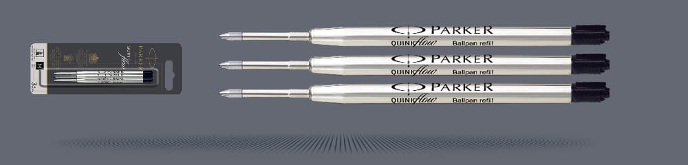 Wkłady do długopisu Parker QUINKflow Czarne (3 szt.) | Końcówka M - 2119151