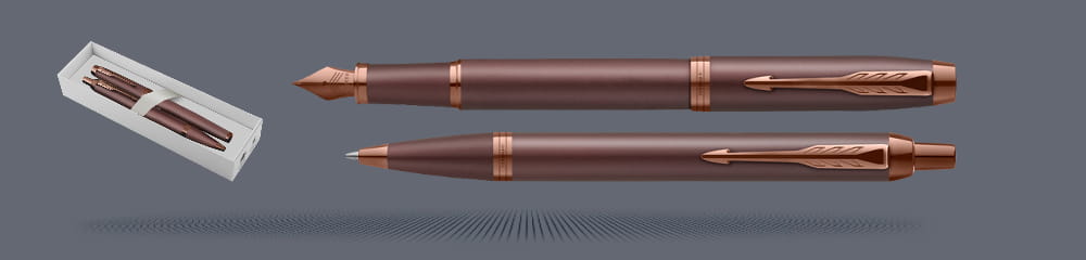 Zestaw Pióro wieczne + Długopis Parker IM Professionals Monochrome Burgundy | Stalówka F - 2190511_2190514