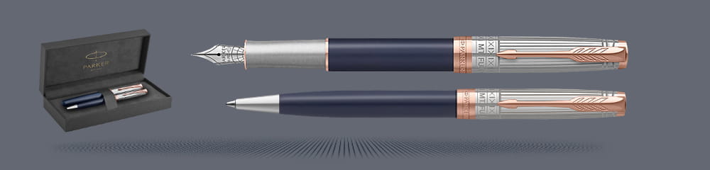 Zestaw Pióro wieczne + Długopis Parker Sonnet Mt. Fuji 2023 PGT | Stalówka  F/18k - 2191652_2191655