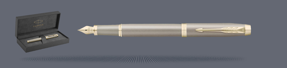 Zestaw Pióro wieczne Parker IM Rituals Sandstone PVD + Premium Box | Stalówka F - 2235418