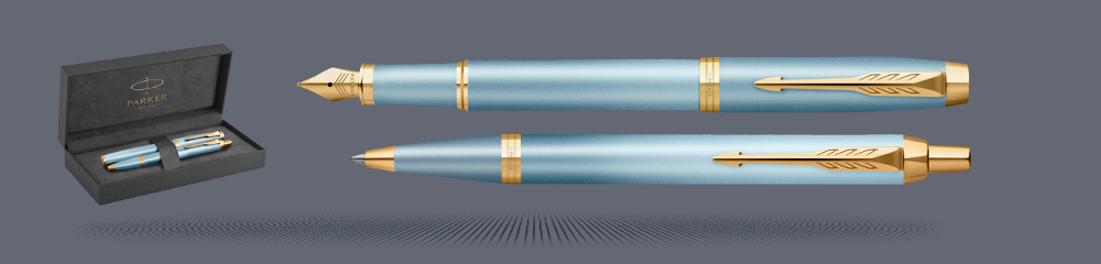 Zestaw Pióro wieczne + Długopis Parker IM Rituals Turquoise Green GT + Premium Box | Stalówka F - 2203892_2203894