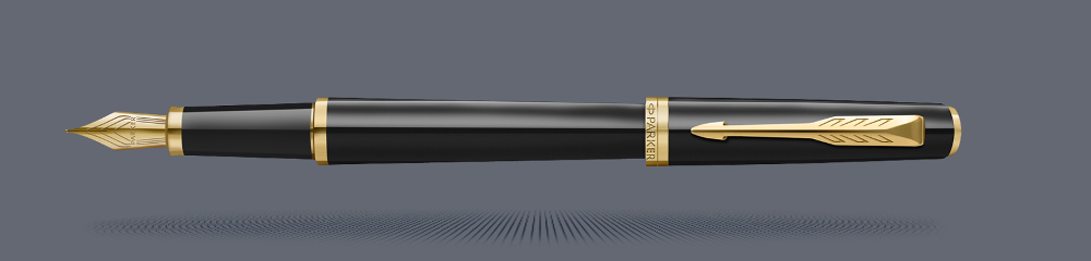 Pióro wieczne Parker Meridian Glossy Black GT | Stalówka F - 2231392