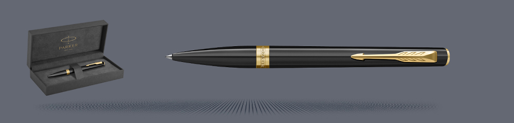 Zestaw Długopis Parker Meridian Glossy Black GT + Premium Box - 2231395
