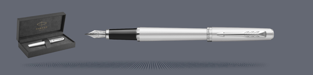 Zestaw Pióro wieczne Parker Meridian Chrome CT + Premium Box | Stalówka F - 2231388
