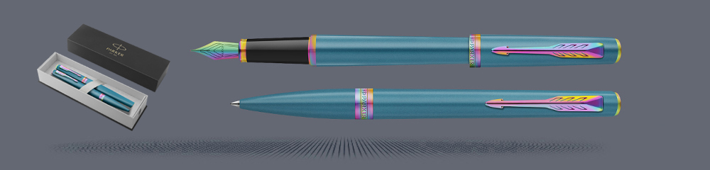 Zestaw Pióro wieczne + Długopis Parker Meridian Teal RBT | Stalówka F - 2247770_2247773