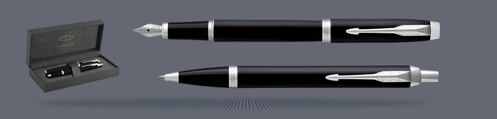 Zestaw Pióro wieczne + Długopis Parker IM Essential Czarny Mat CT + Box Premium | Stalówka F - 2143637_2143632